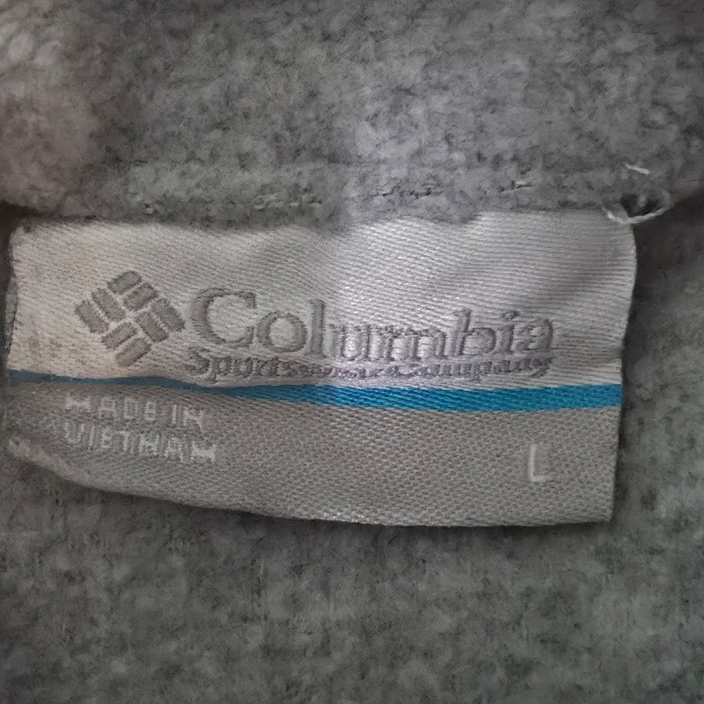 Columbia Fleece Jacket Womens L Gray Polyester Full Zip Mock Neck Gorpcore Warm